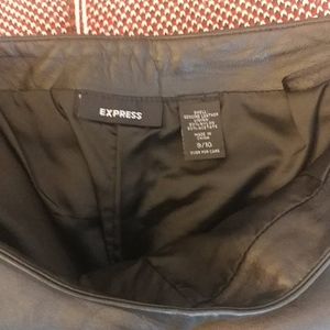 Leather straight leg pants